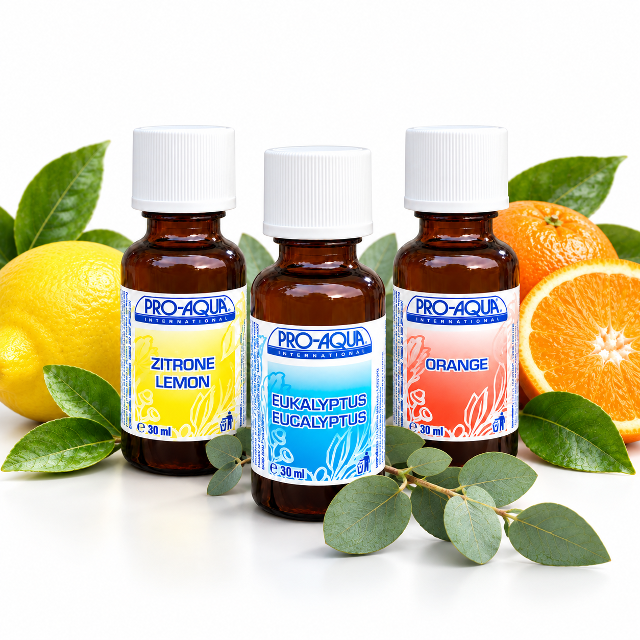 3-pack med eukalyptus, citron och apelsin (3 × 30 ml) - Eteriska aromaoljor